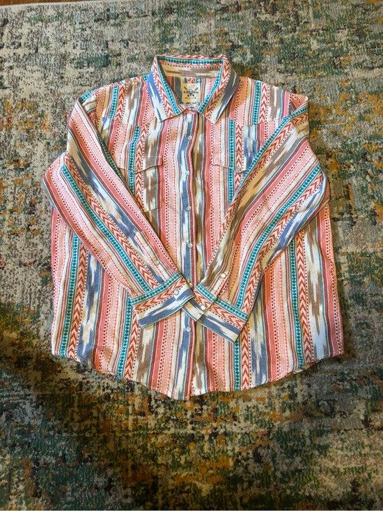 Cotton & Rye Tops - Casual Striped Long-Sleeve women’s Shirt - Multi-Color